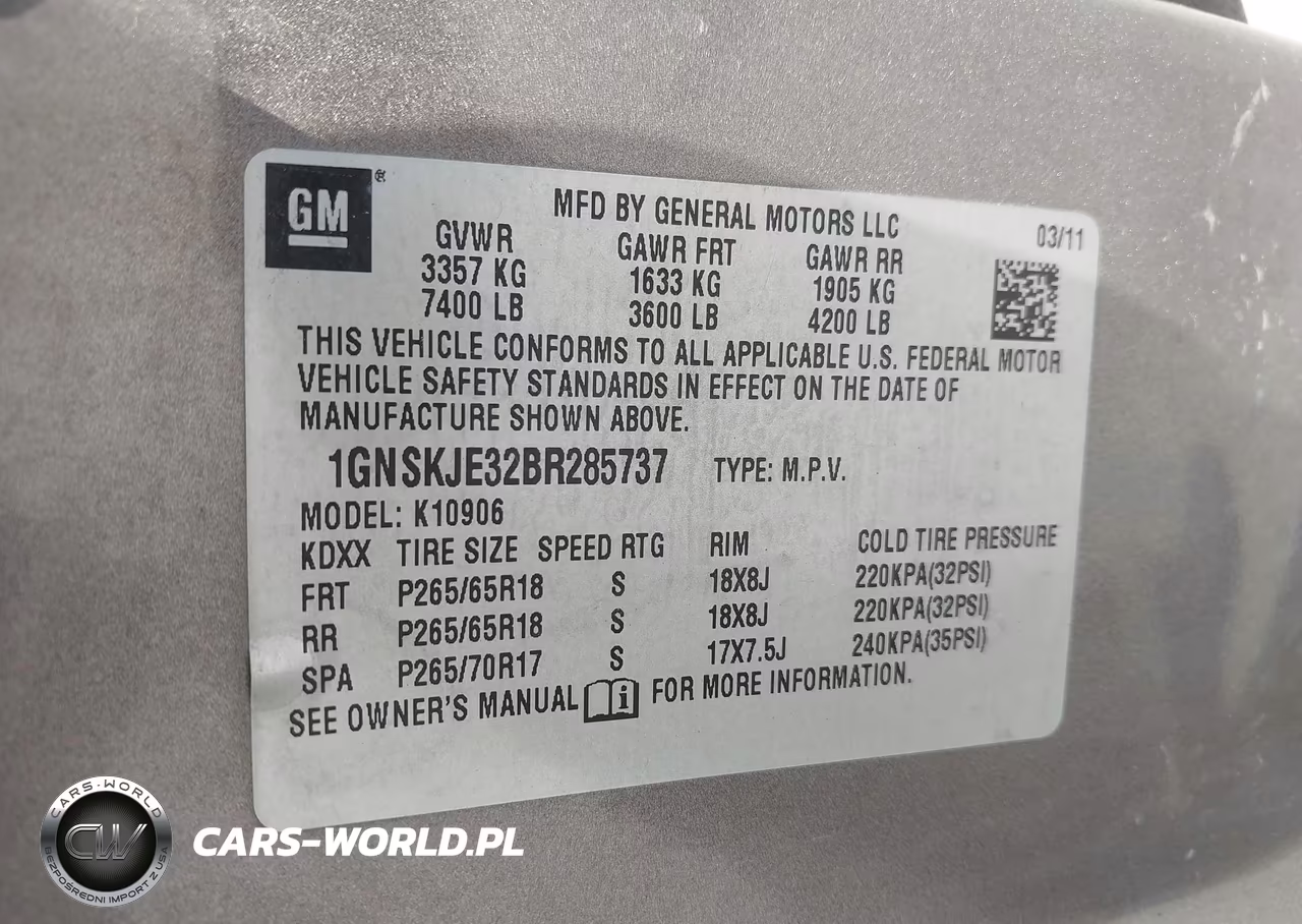 2011 Chevrolet Suburban Lt VIN:1GNSKJE32BR285737 - 9