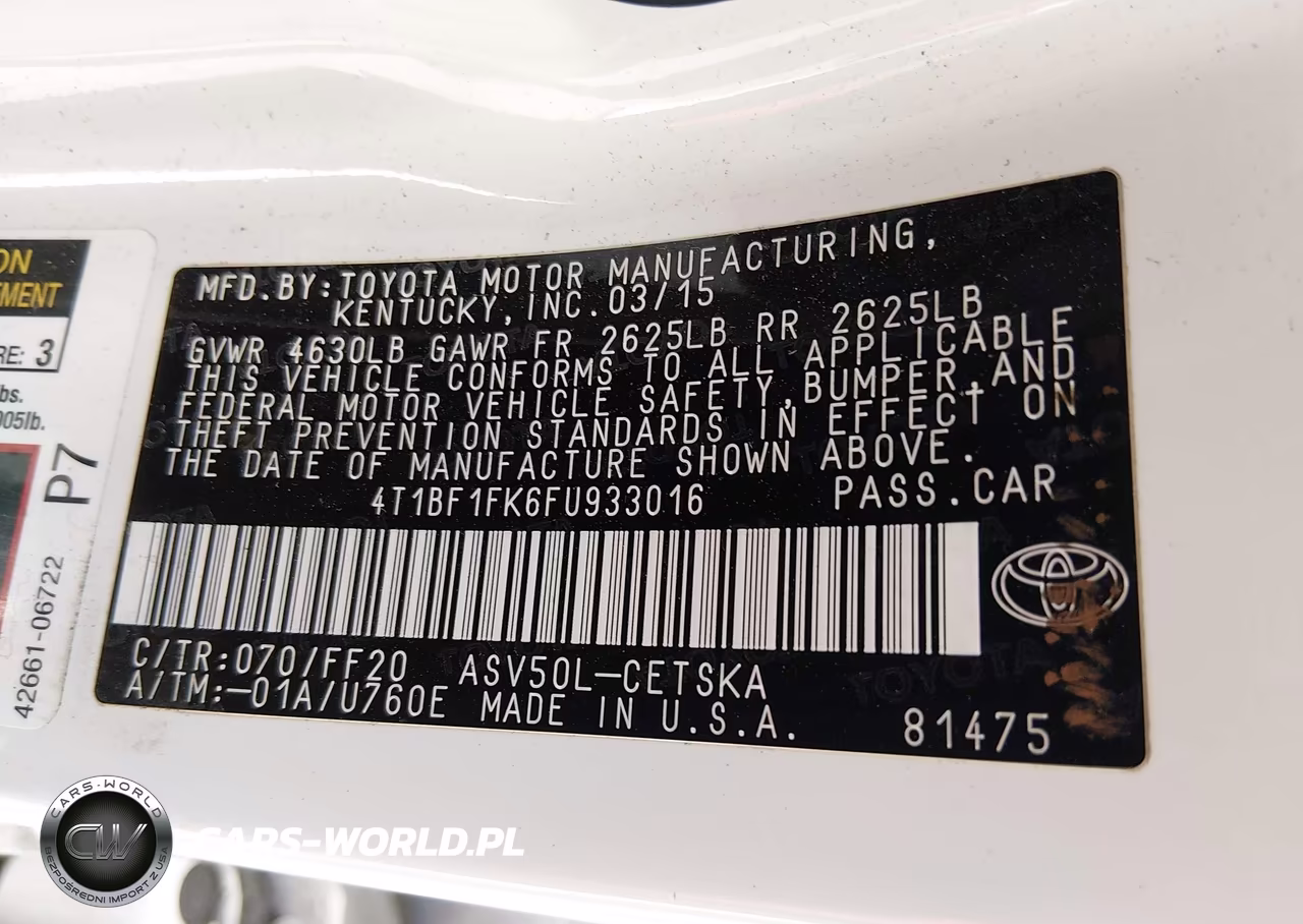 2015 Toyota Camry Se VIN:4T1BF1FK6FU933016 - 9