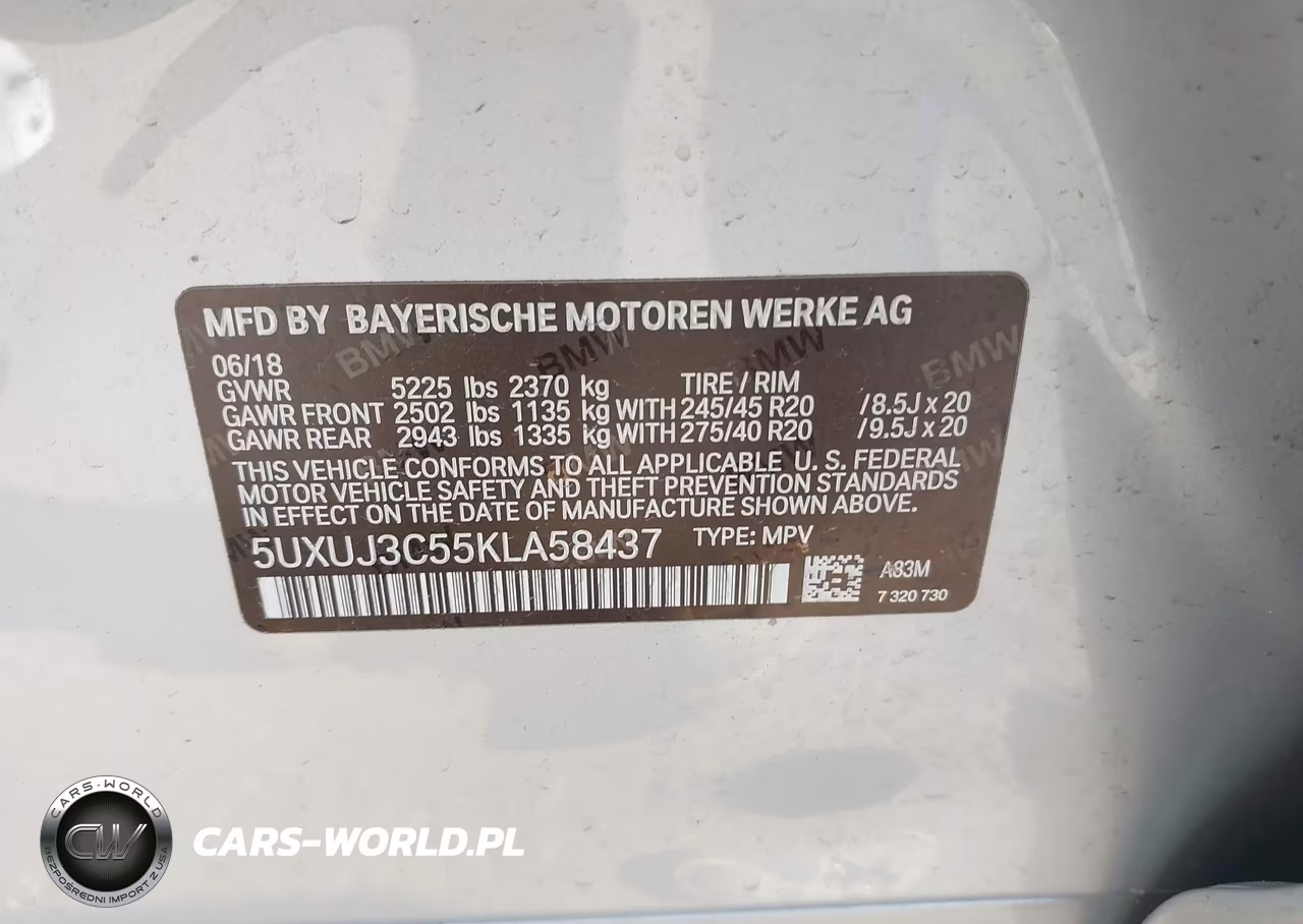 2019 BMW X4 xDrive30I VIN:5UXUJ3C55KLA58437 - 9