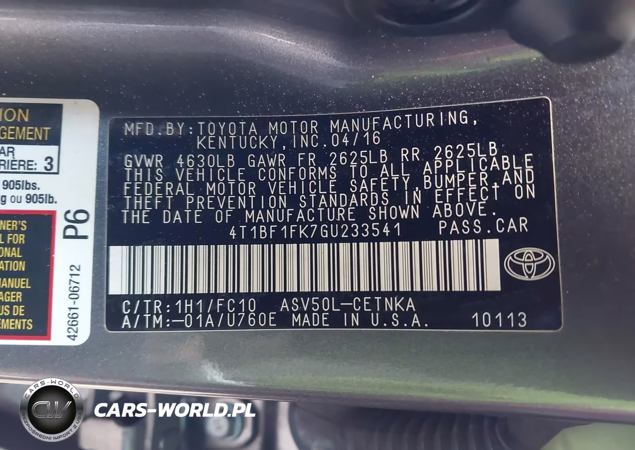 2016 Toyota Camry Le VIN:4T1BF1FK7GU233541 - 9
