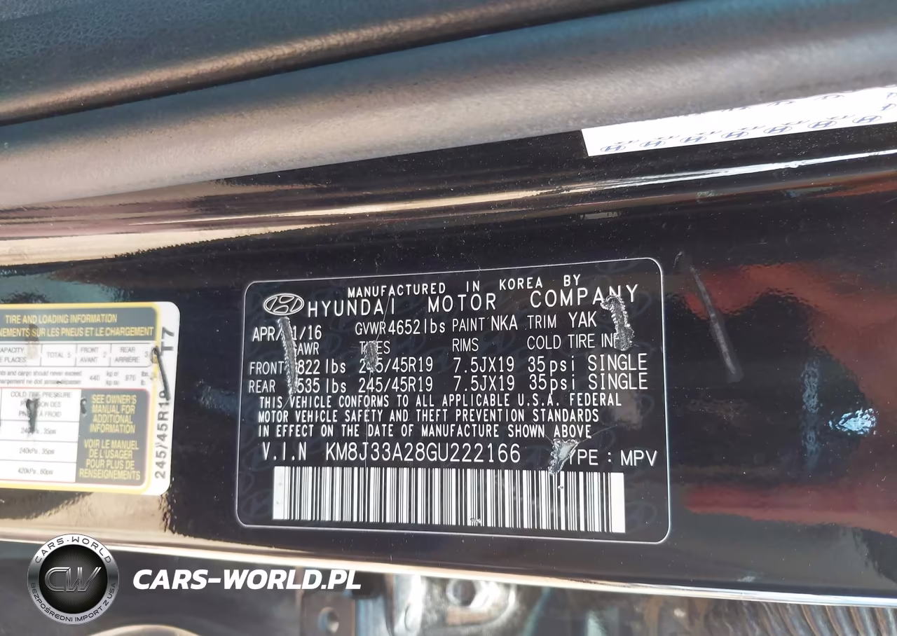 2016 Hyundai Tucson Limited VIN:KM8J33A28GU222166 - 9