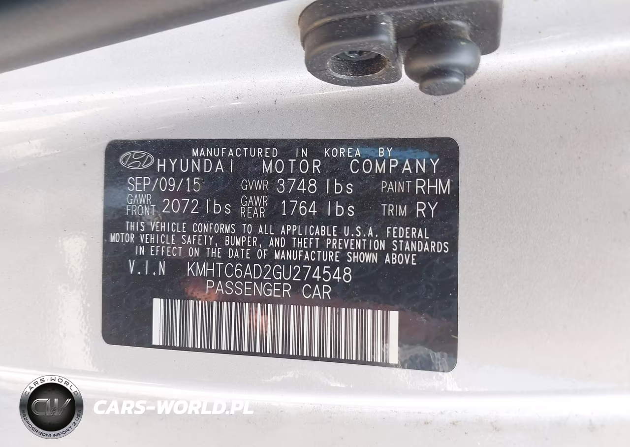 2016 Hyundai Veloster VIN:KMHTC6AD2GU274548 - 9