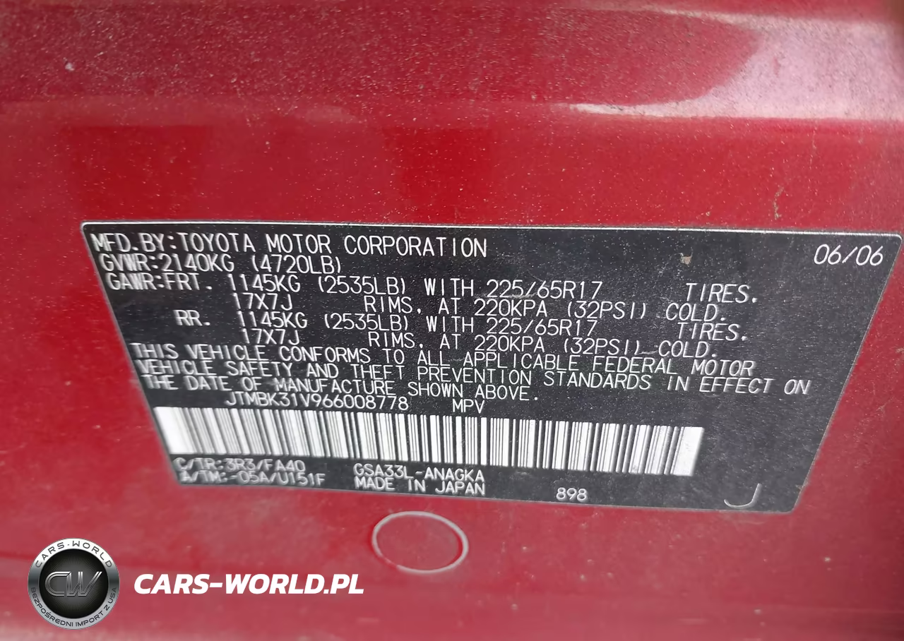 2006 Toyota Rav4 Limited V6 VIN:JTMBK31V966008778 - 9