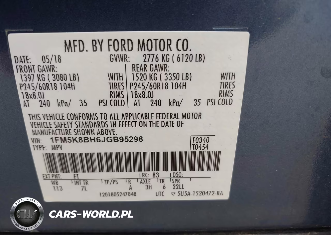 2018 Ford Explorer VIN:1FM5K8BH6JGB95298 - 9