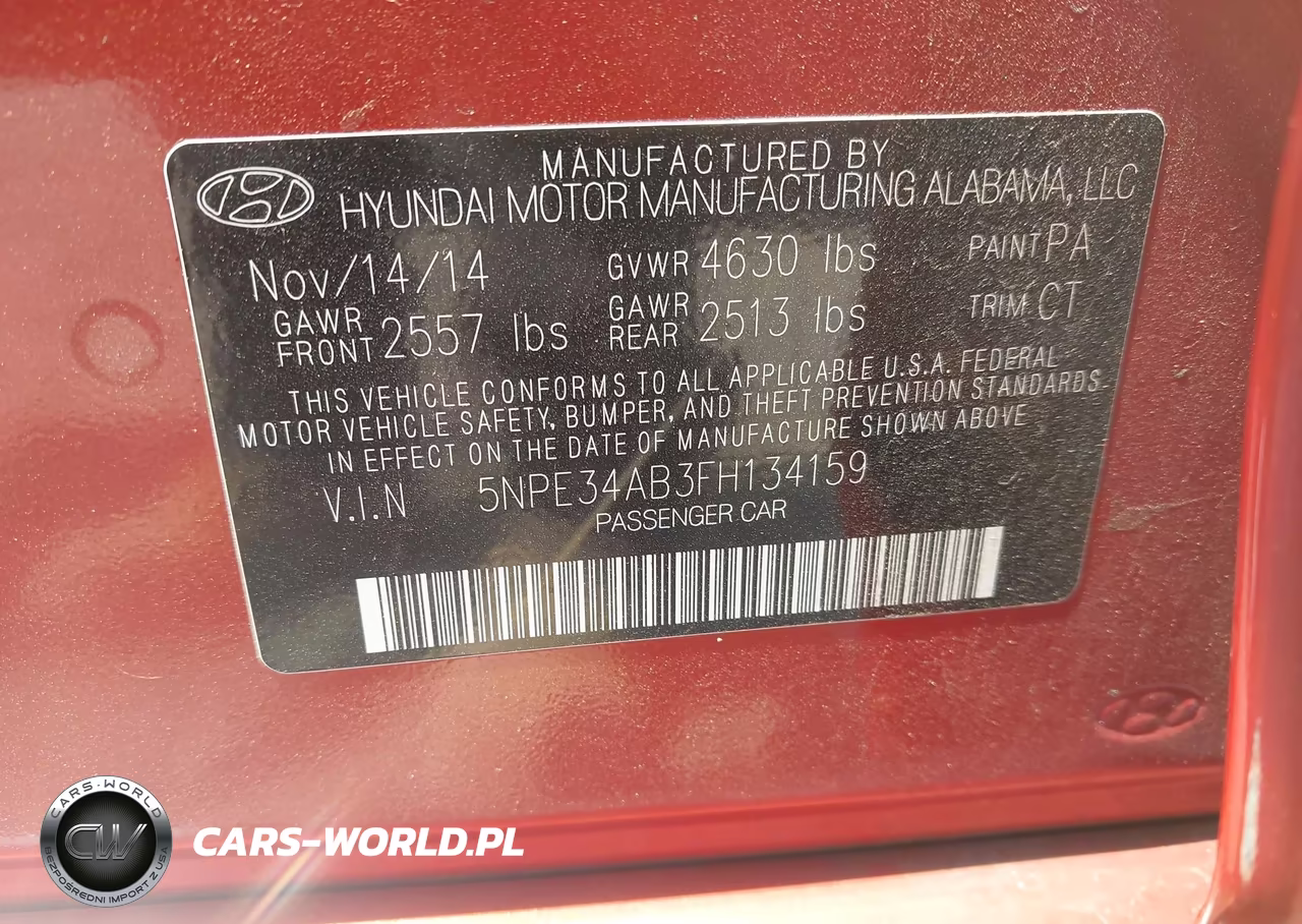 2015 Hyundai Sonata Limited 2.0T VIN:5NPE34AB3FH134159 - 9
