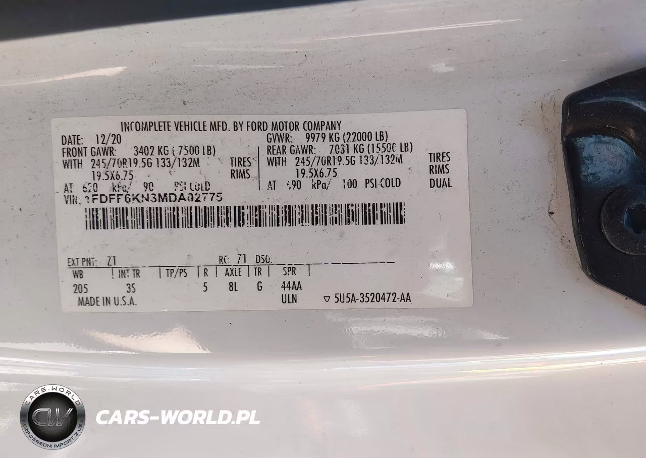 2021 Ford F-600 Chassis Xl-Xlt VIN:1FDFF6KN3MDA02775 - 8