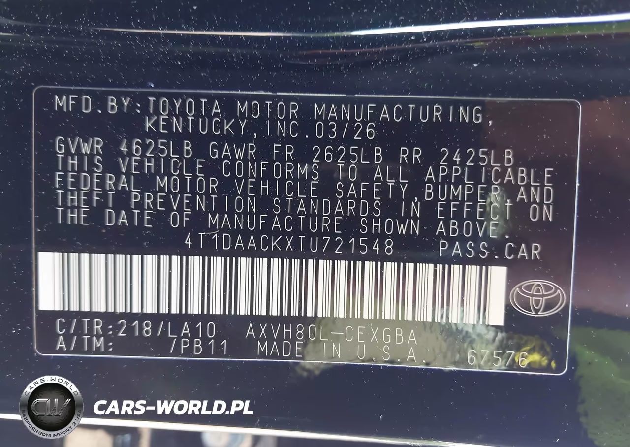 2026 Toyota Camry Xle VIN:4T1DAACKXTU721548 - 9
