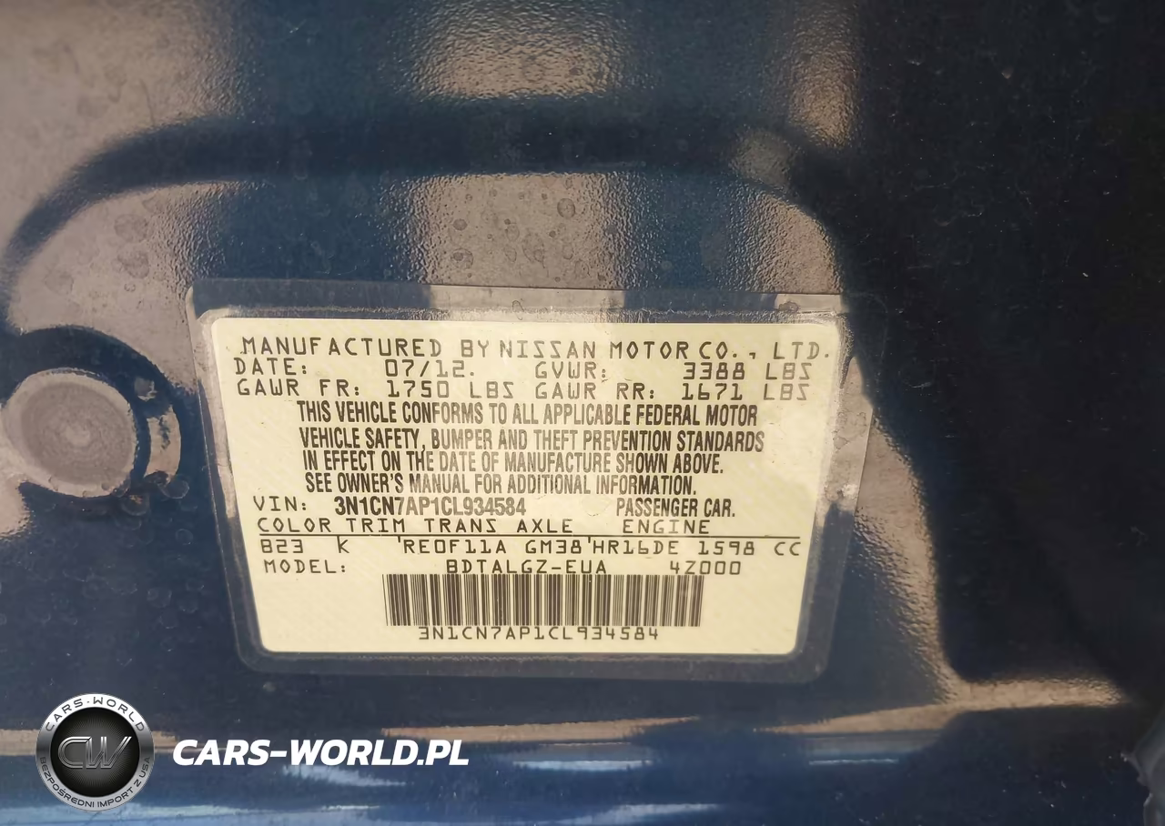 2012 Nissan Versa 1.6 Sl VIN:3N1CN7AP1CL934584 - 9