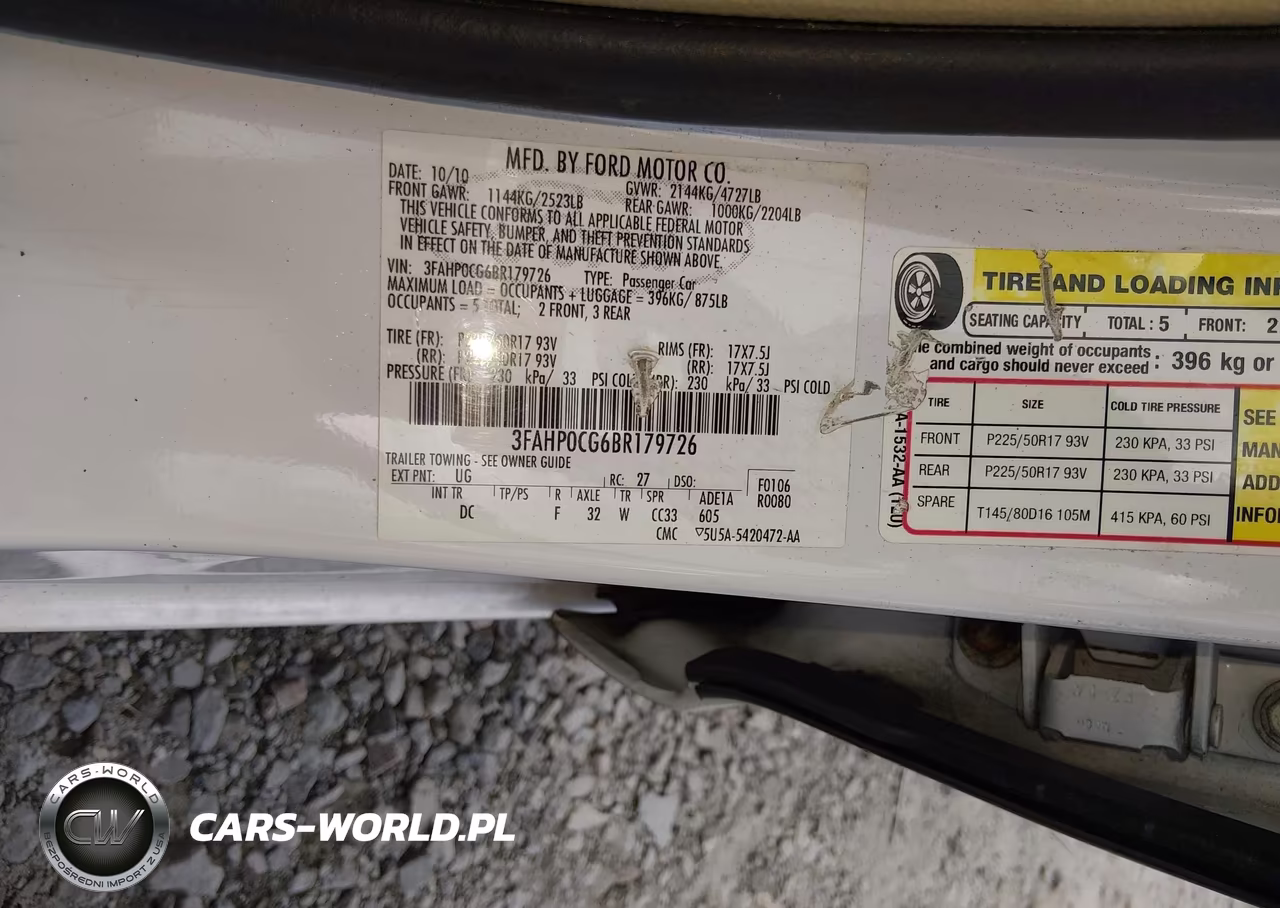 2011 Ford Fusion Sel VIN:3FAHP0CG6BR179726 - 9