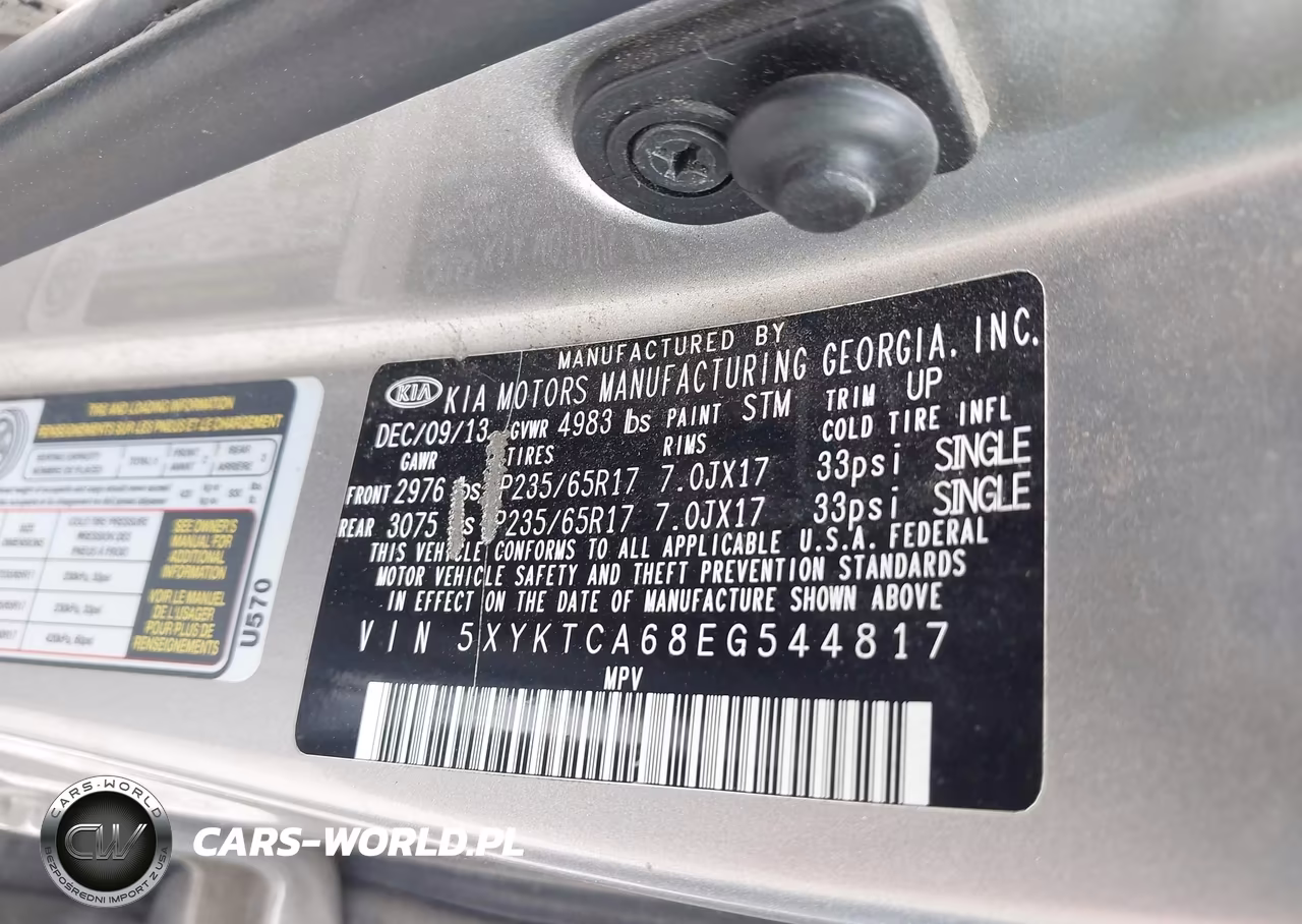 2014 Kia Sorento Lx VIN:5XYKTCA68EG544817 - 9