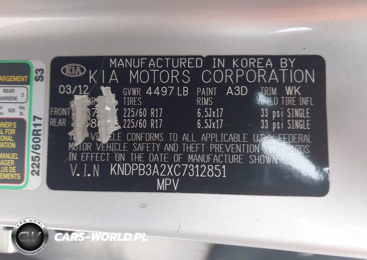 2012 Kia Sportage Lx VIN:KNDPB3A2XC7312851 - 9