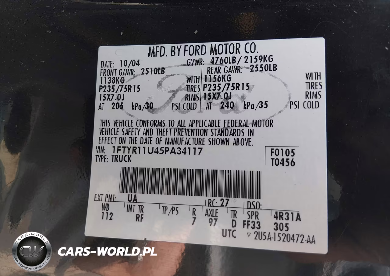 2005 Ford Ranger Edge-Xl-Xlt VIN:1FTYR11U45PA34117 - 9