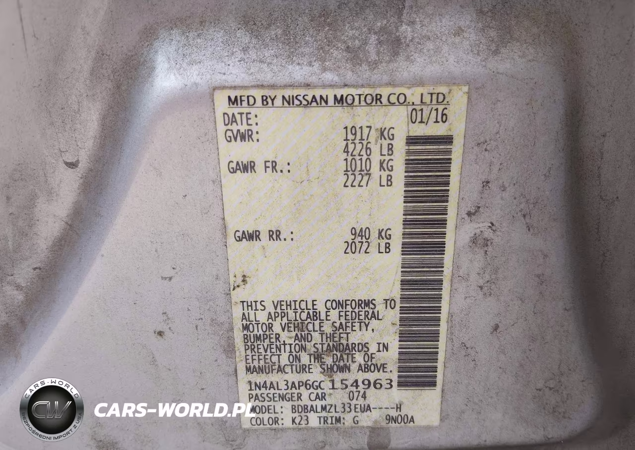 2016 Nissan Altima 2.5 Sv VIN:1N4AL3AP6GC154963 - 9