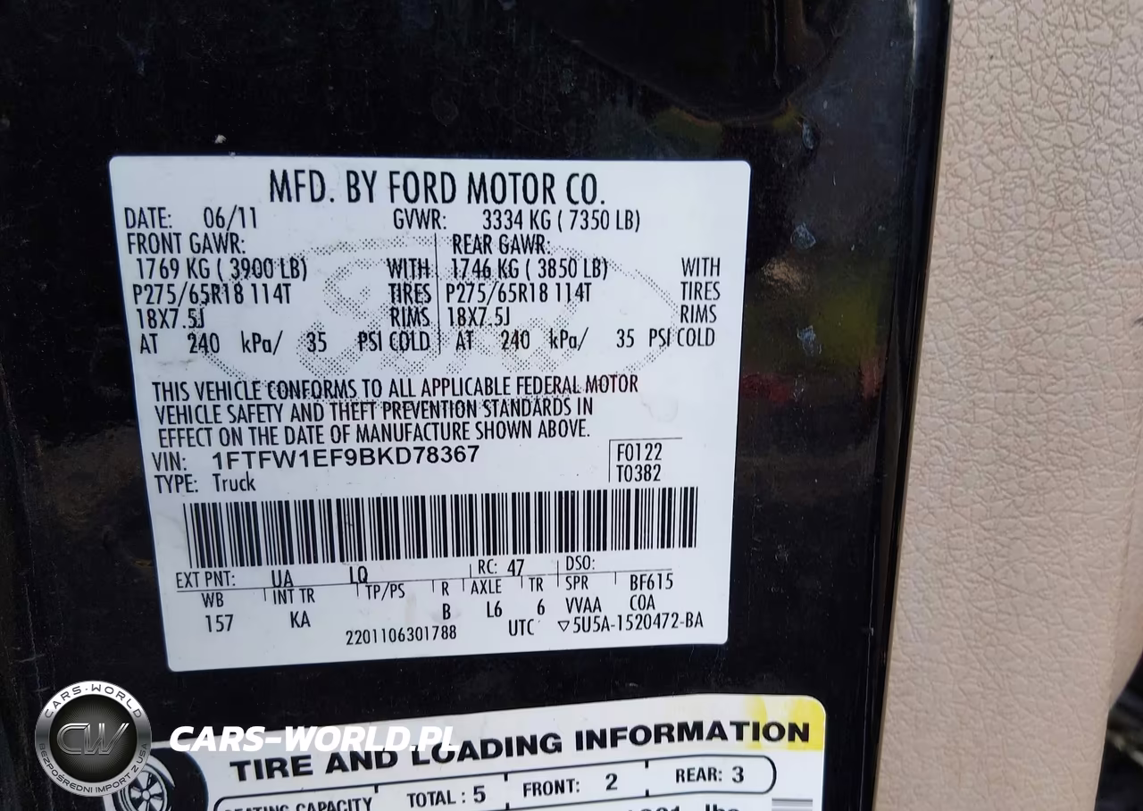 2011 Ford F-150 Fx4-King Ranch-Lariat-Platinum-Xl-Xlt VIN:1FTFW1EF9BKD78367 - 9