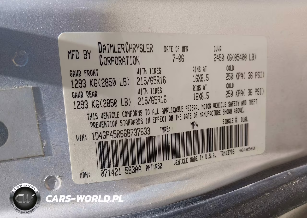 2006 Dodge Caravan Sxt VIN:1D4GP45R66B737633 - 9