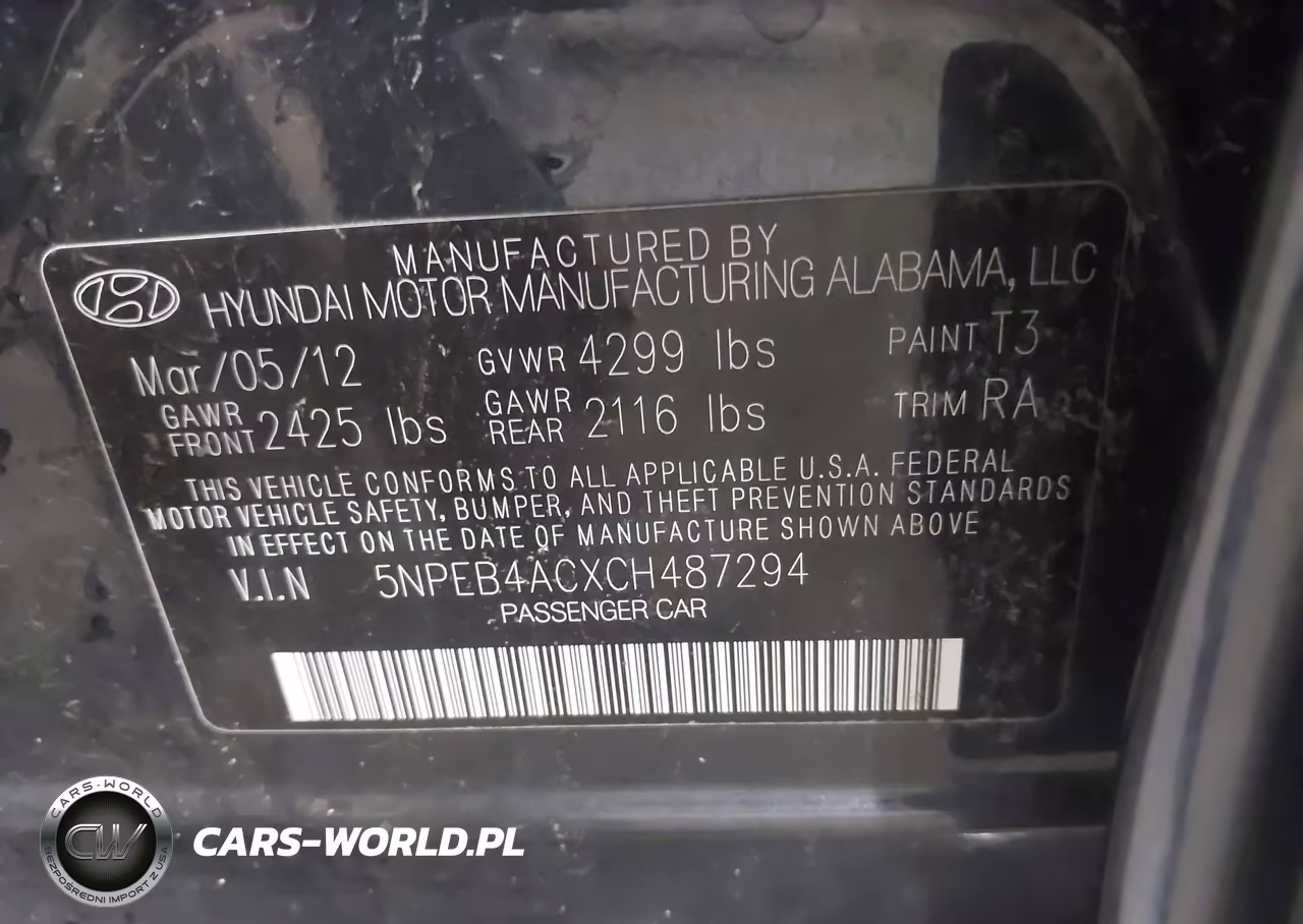 2012 Hyundai Sonata Gls VIN:5NPEB4ACXCH487294 - 9