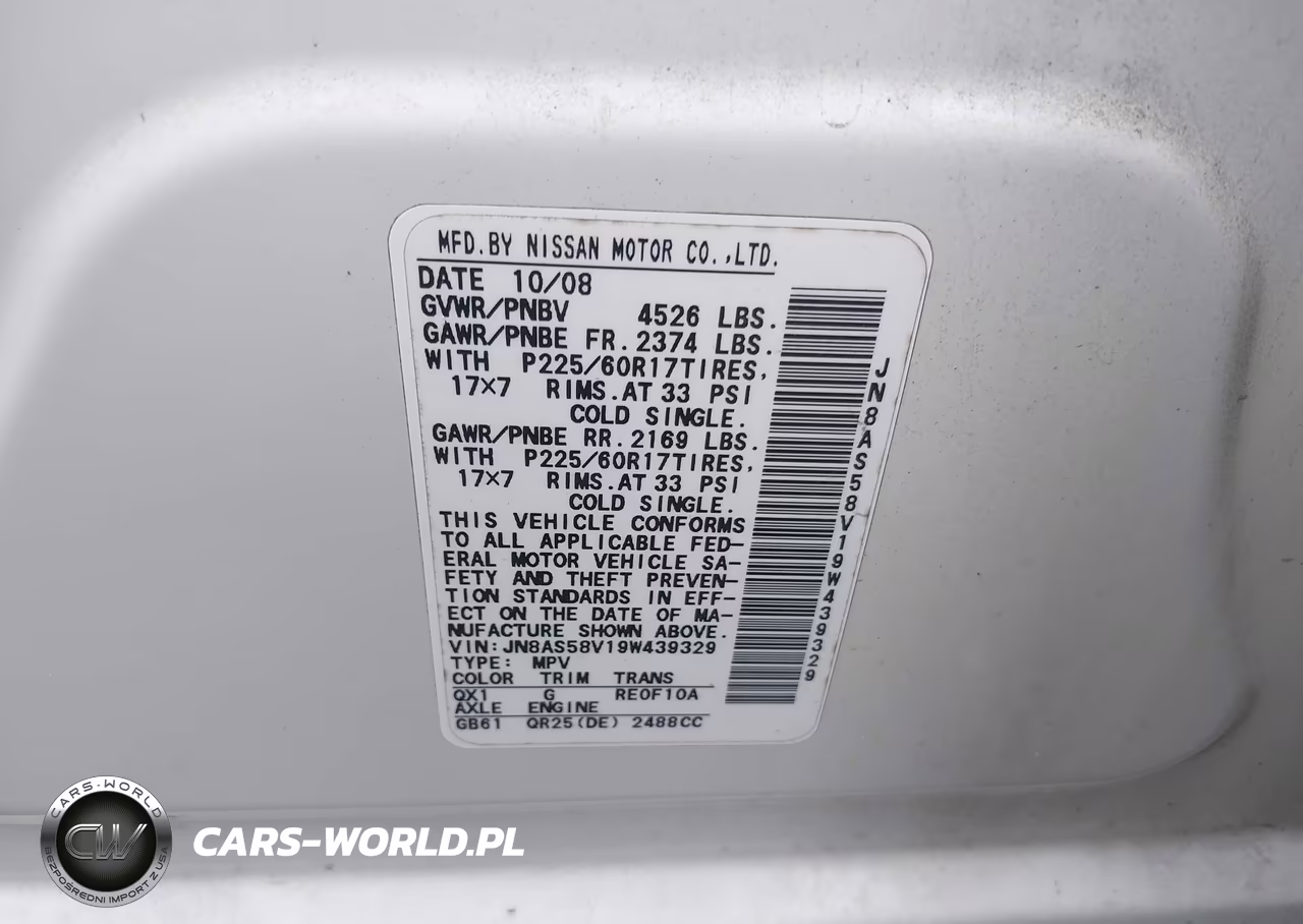 2009 Nissan Rogue Sl VIN:JN8AS58V19W439329 - 9
