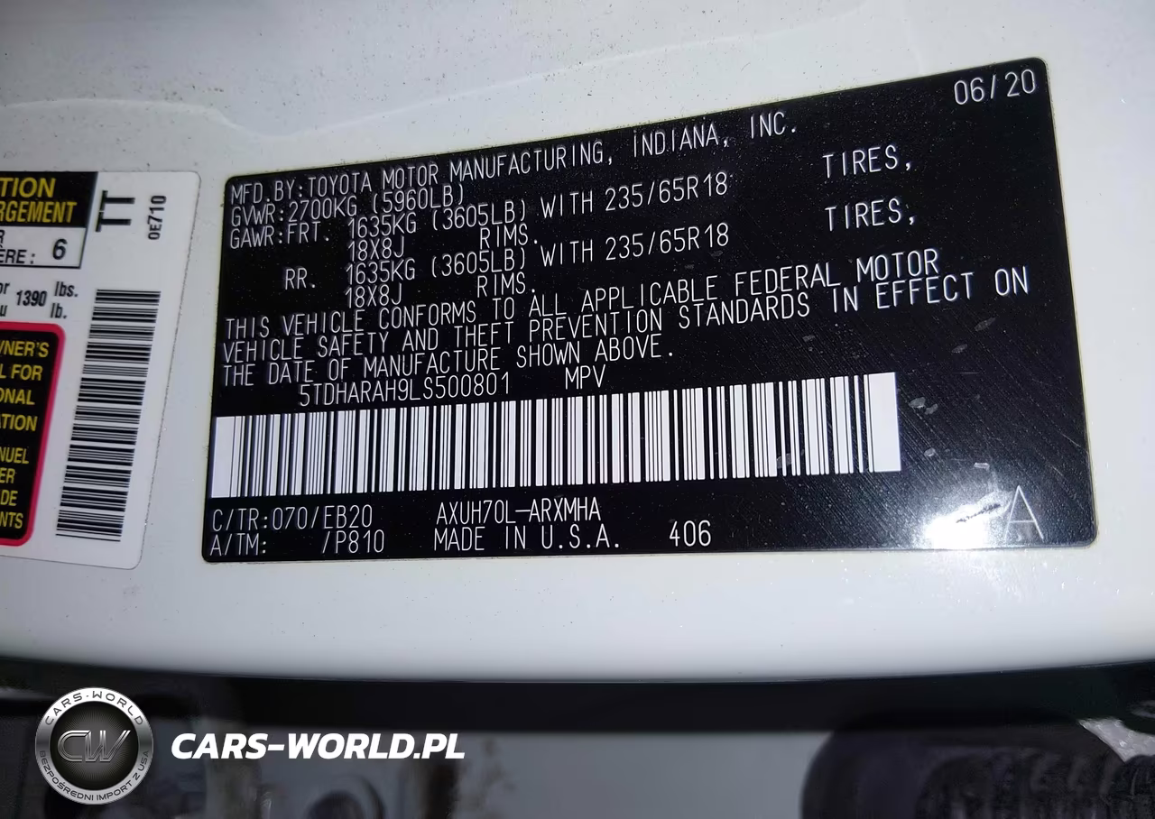 2020 Toyota Highlander Hybrid Xle VIN:5TDHARAH9LS500801 - 9