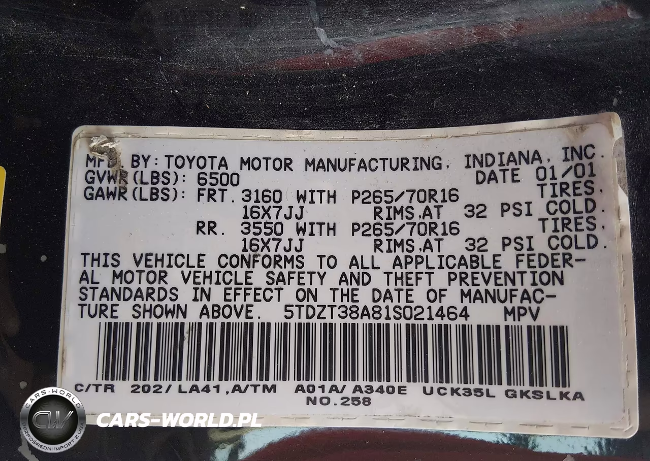 2001 Toyota Sequoia Limited V8 VIN:5TDZT38A81S021464 - 9