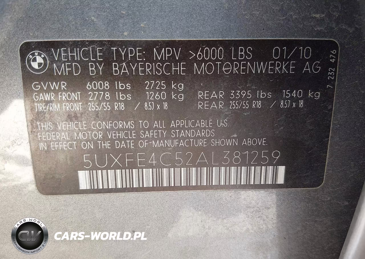 2010 BMW X5 xDrive30I VIN:5UXFE4C52AL381259 - 9