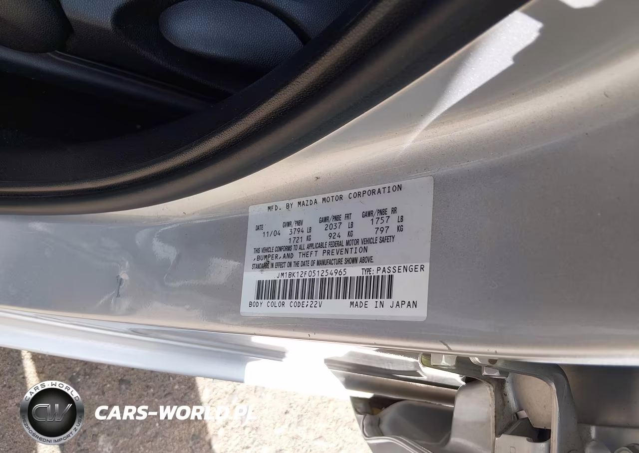 2005 Mazda Mazda3 I VIN:JM1BK12F051254965 - 9