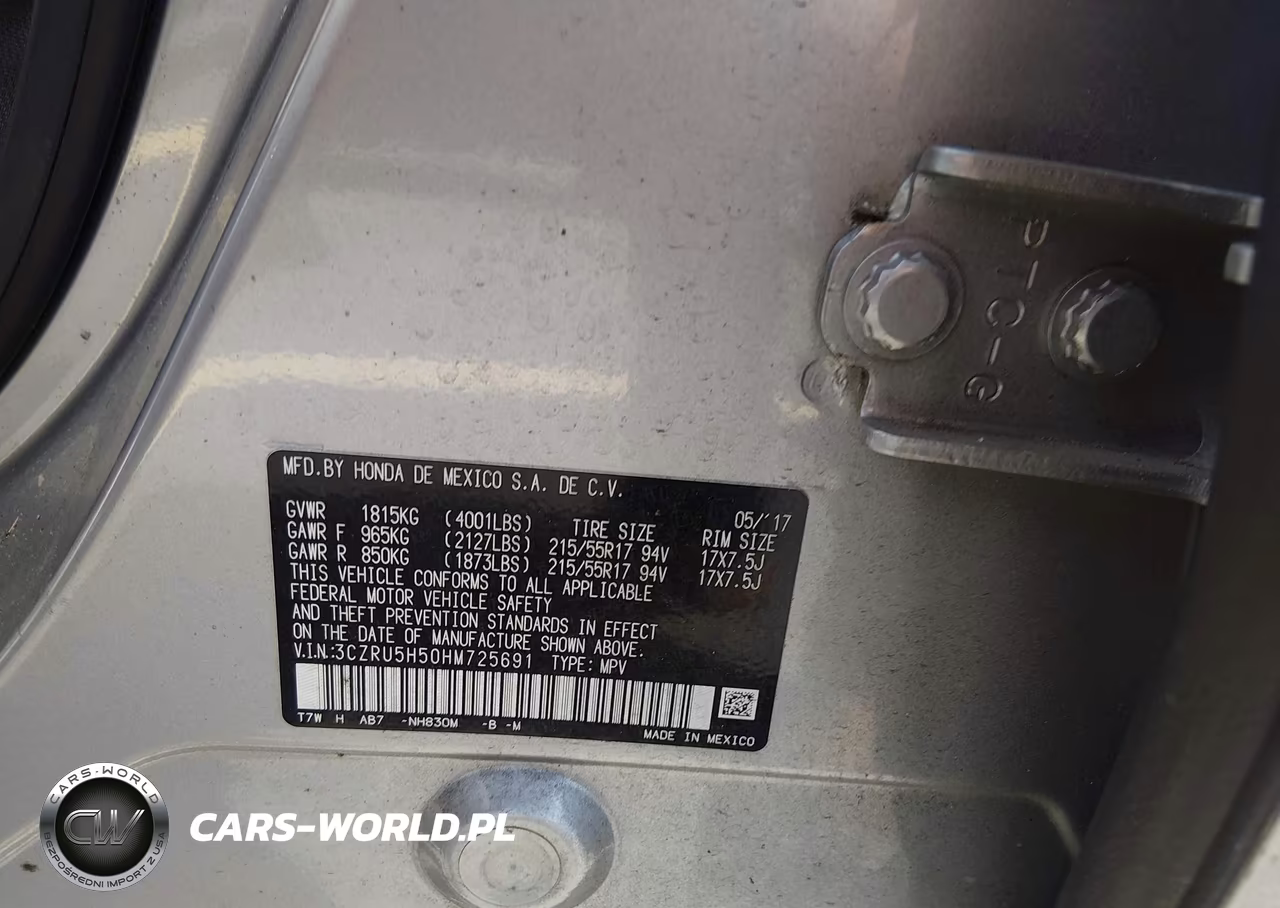 2017 Honda Hr-V Ex VIN:3CZRU5H50HM725691 - 9