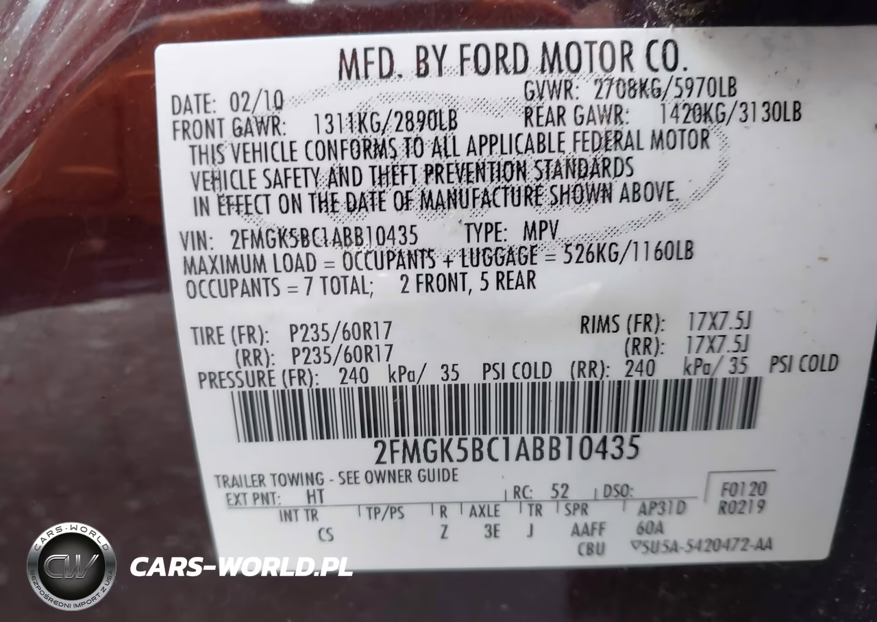2010 Ford Flex Se VIN:2FMGK5BC1ABB10435 - 9