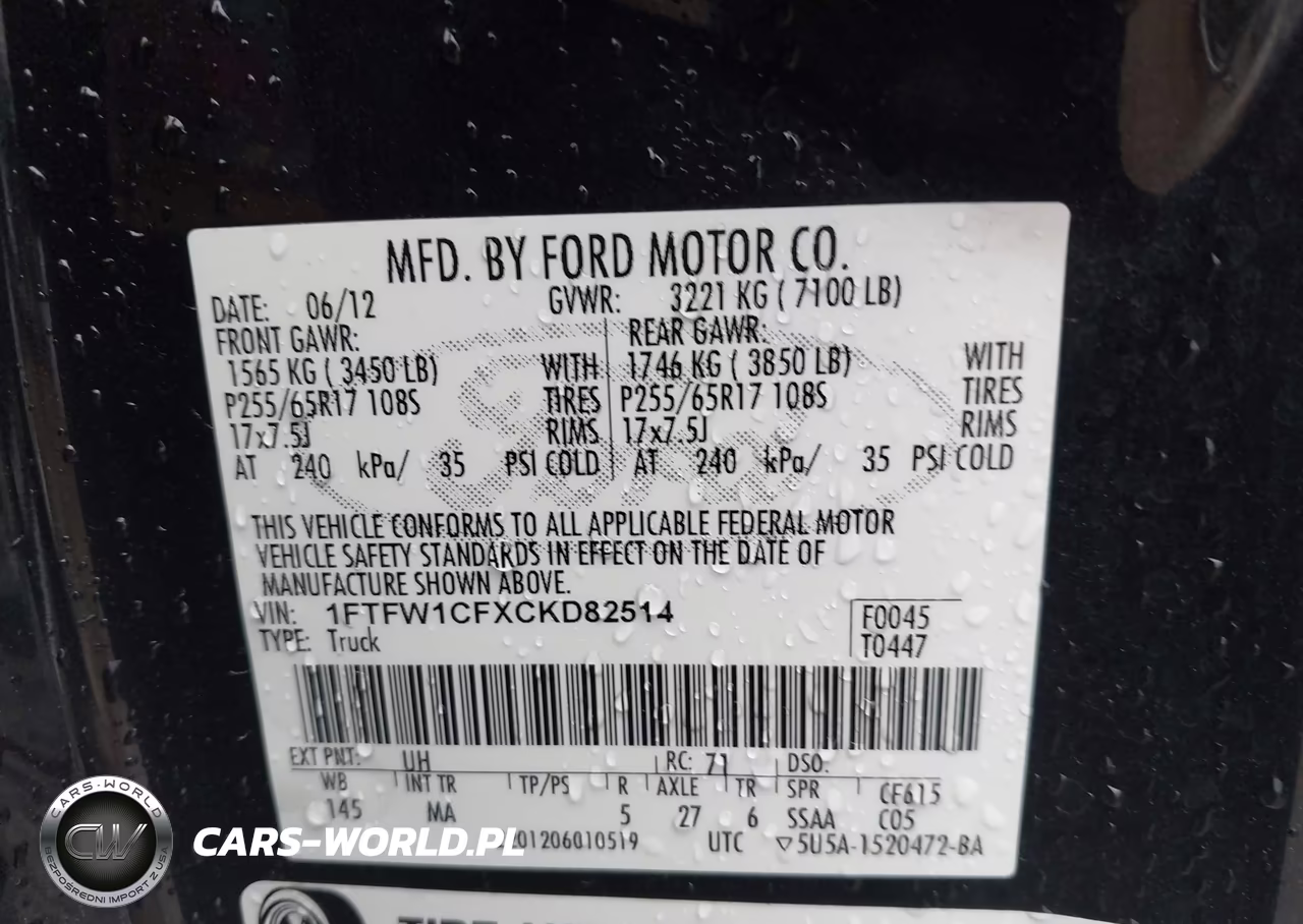 2012 Ford F-150 Fx2-King Ranch-Lariat-Platinum-Xl-Xlt VIN:1FTFW1CFXCKD82514 - 9