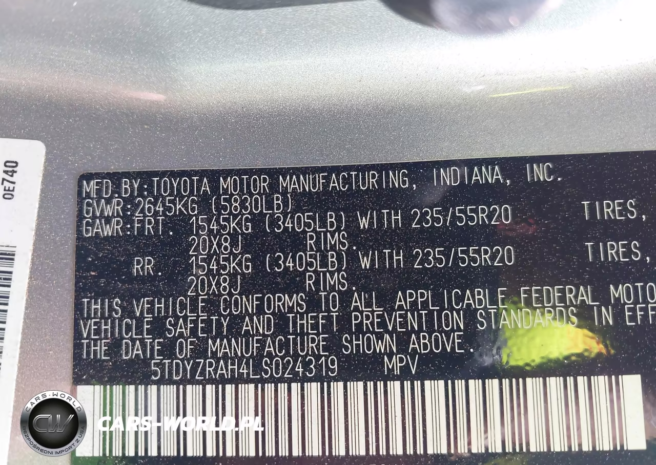 2020 Toyota Highlander Limited VIN:5TDYZRAH4LS024319 - 9