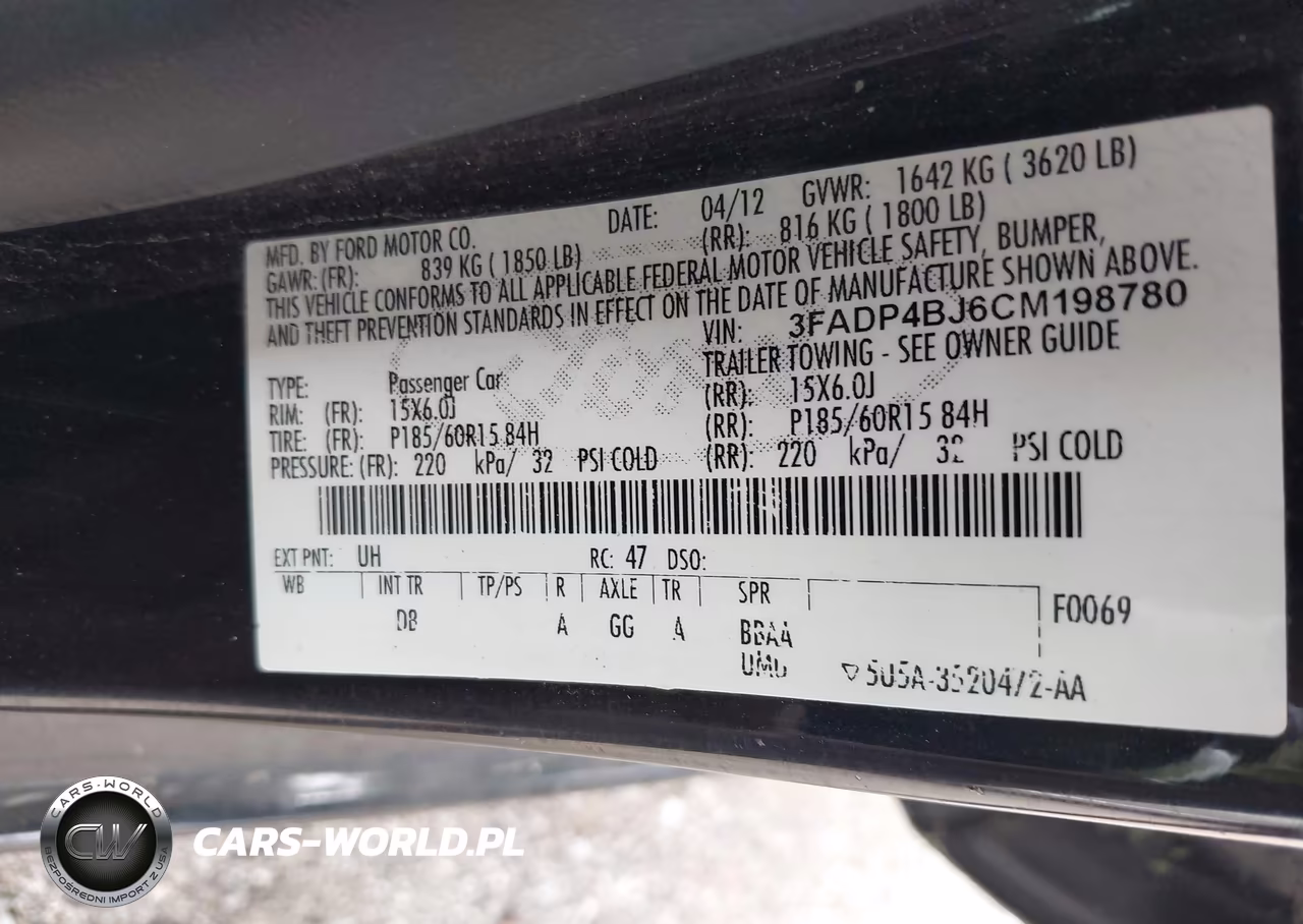 2012 Ford Fiesta Se VIN:3FADP4BJ6CM198780 - 9