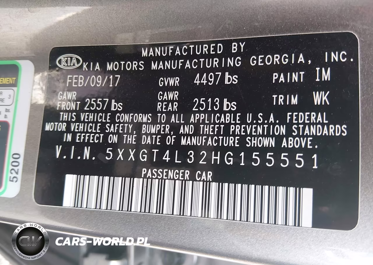 2017 Kia Optima Lx VIN:5XXGT4L32HG155551 - 9