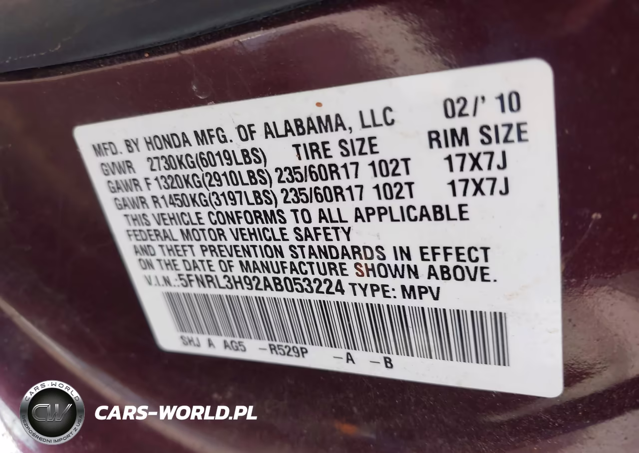 2010 Honda Odyssey Touring VIN:5FNRL3H92AB053224 - 9
