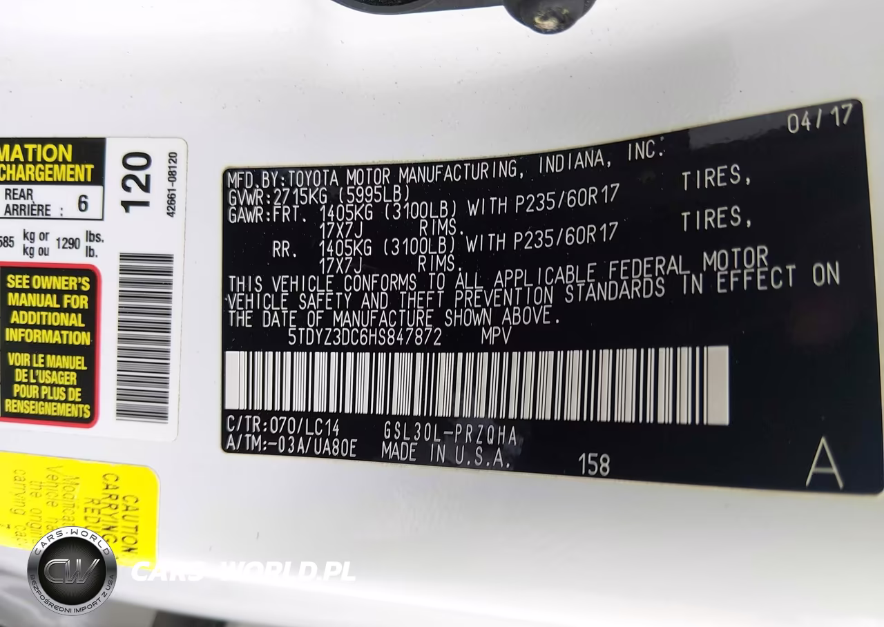 2017 Toyota Sienna Xle Premium 8 Passenger VIN:5TDYZ3DC6HS847872 - 9