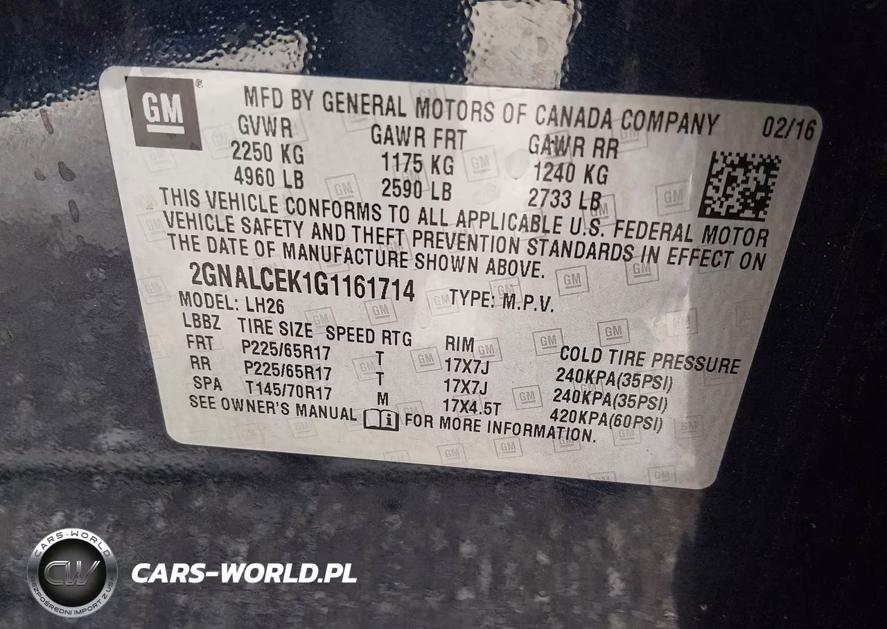 2016 Chevrolet Equinox Lt VIN:2GNALCEK1G1161714 - 9