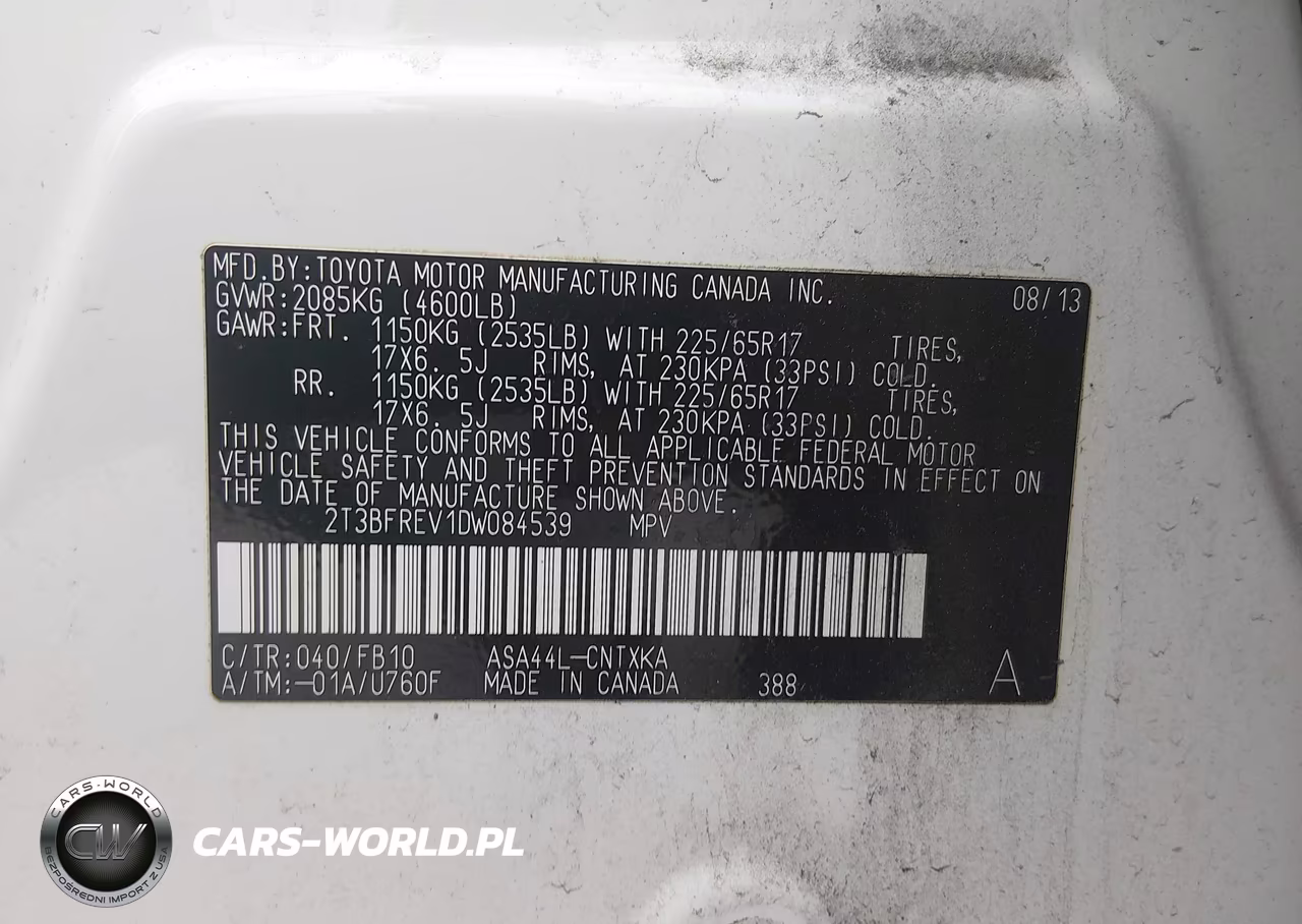 2013 Toyota Rav4 Le VIN:2T3BFREV1DW084539 - 9