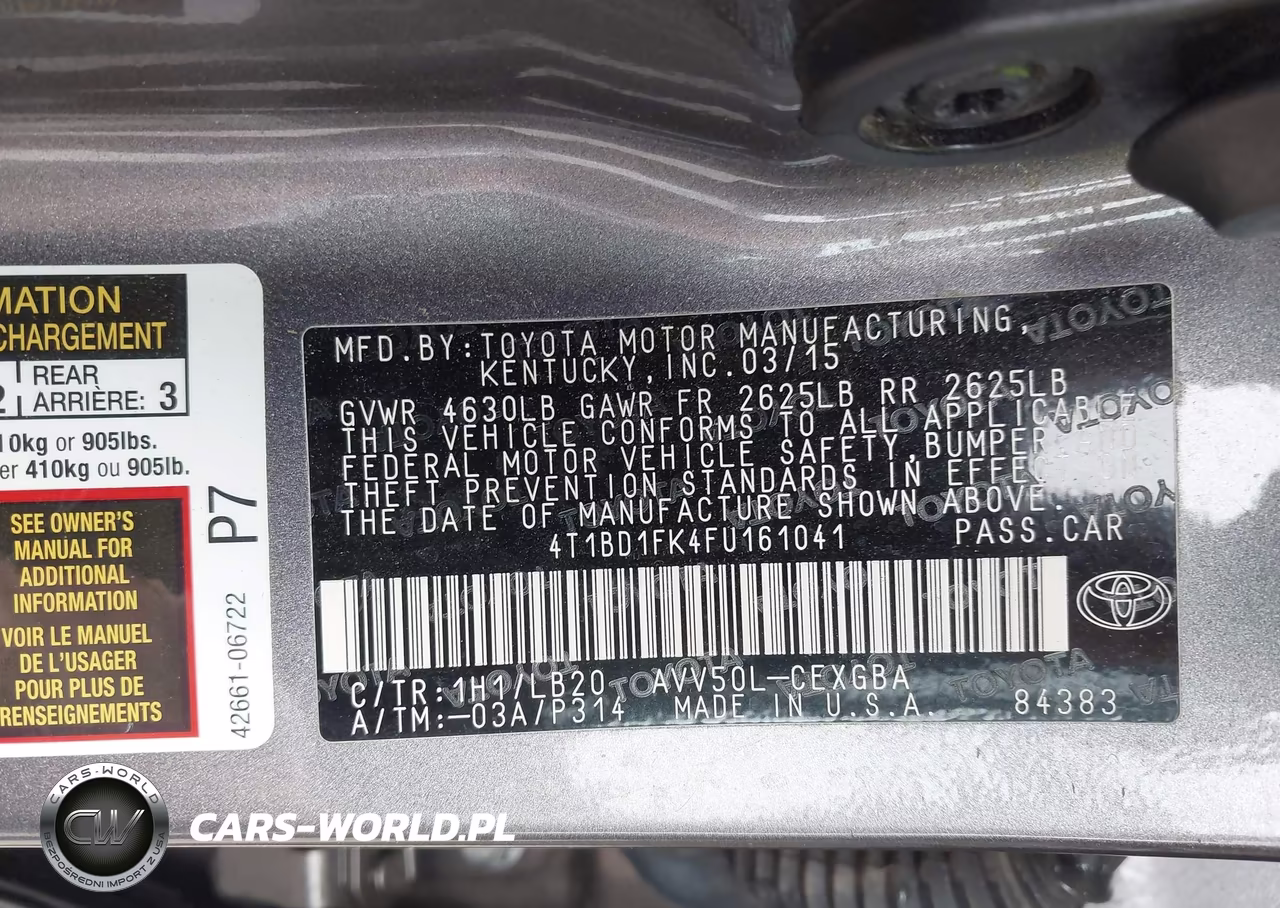 2015 Toyota Camry Hybrid Xle VIN:4T1BD1FK4FU161041 - 9