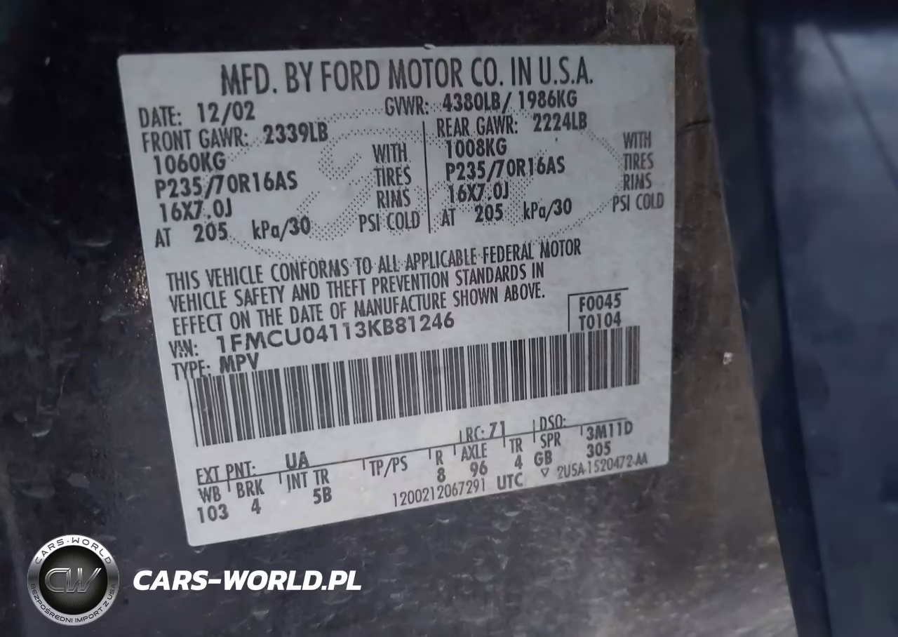 2003 Ford Escape Limited VIN:1FMCU04113KB81246 - 9