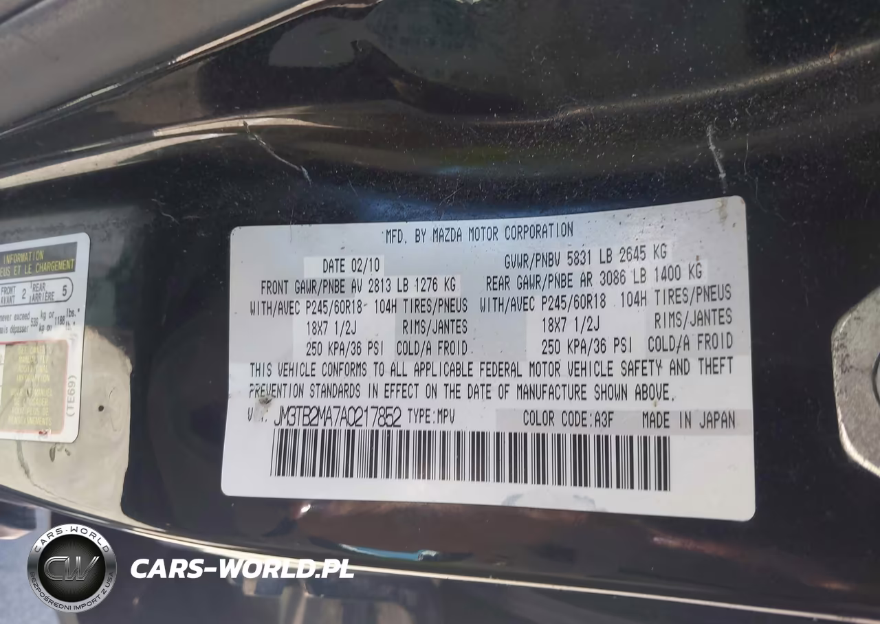 2010 Mazda Cx-9 Touring VIN:JM3TB2MA7A0217852 - 9