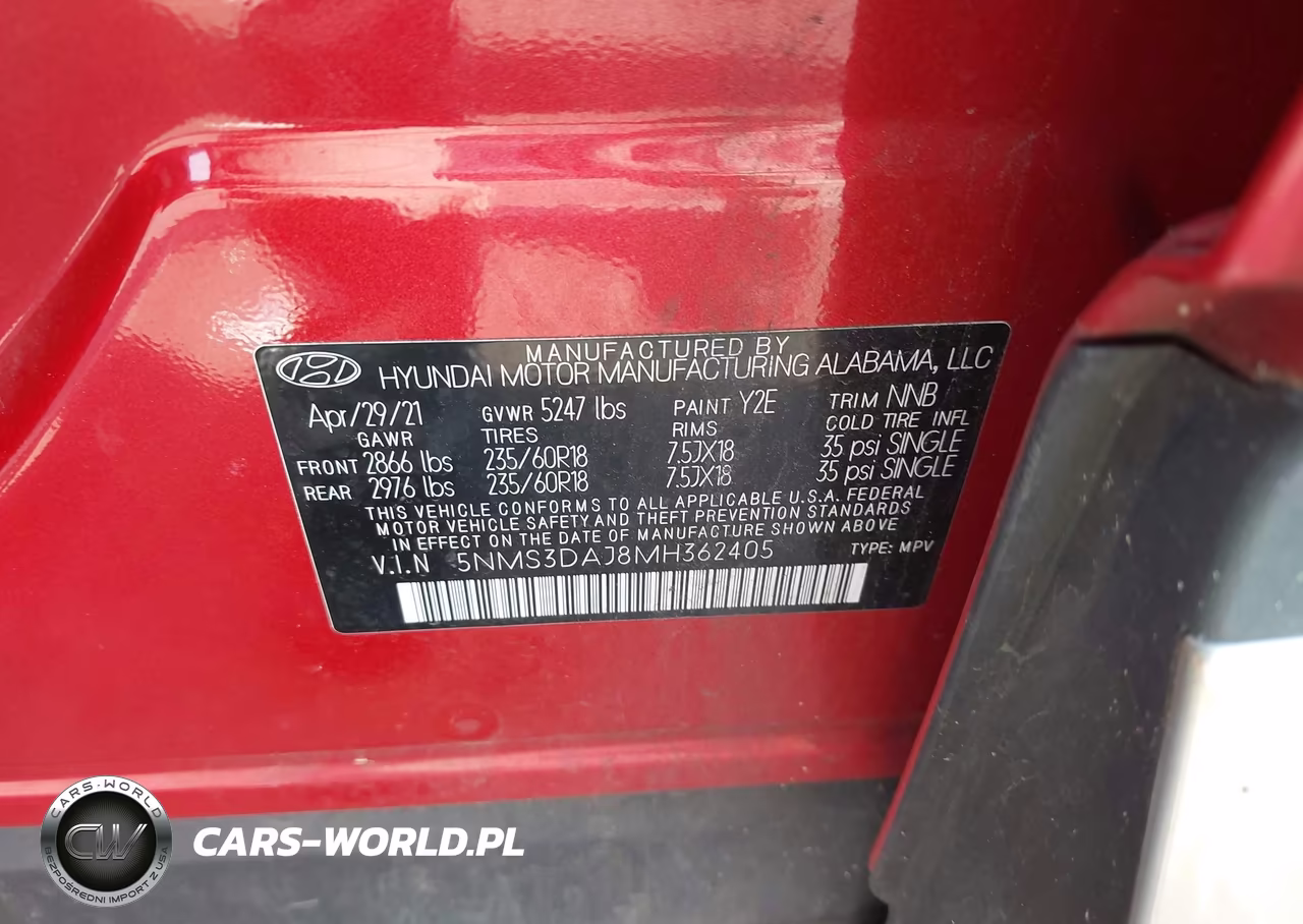 2021 Hyundai Santa Fe Sel VIN:5NMS3DAJ8MH362405 - 9