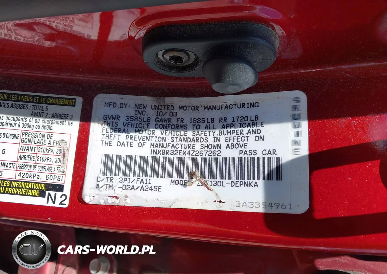 2004 Toyota Corolla Le VIN:1NXBR32EX4Z267262 - 9