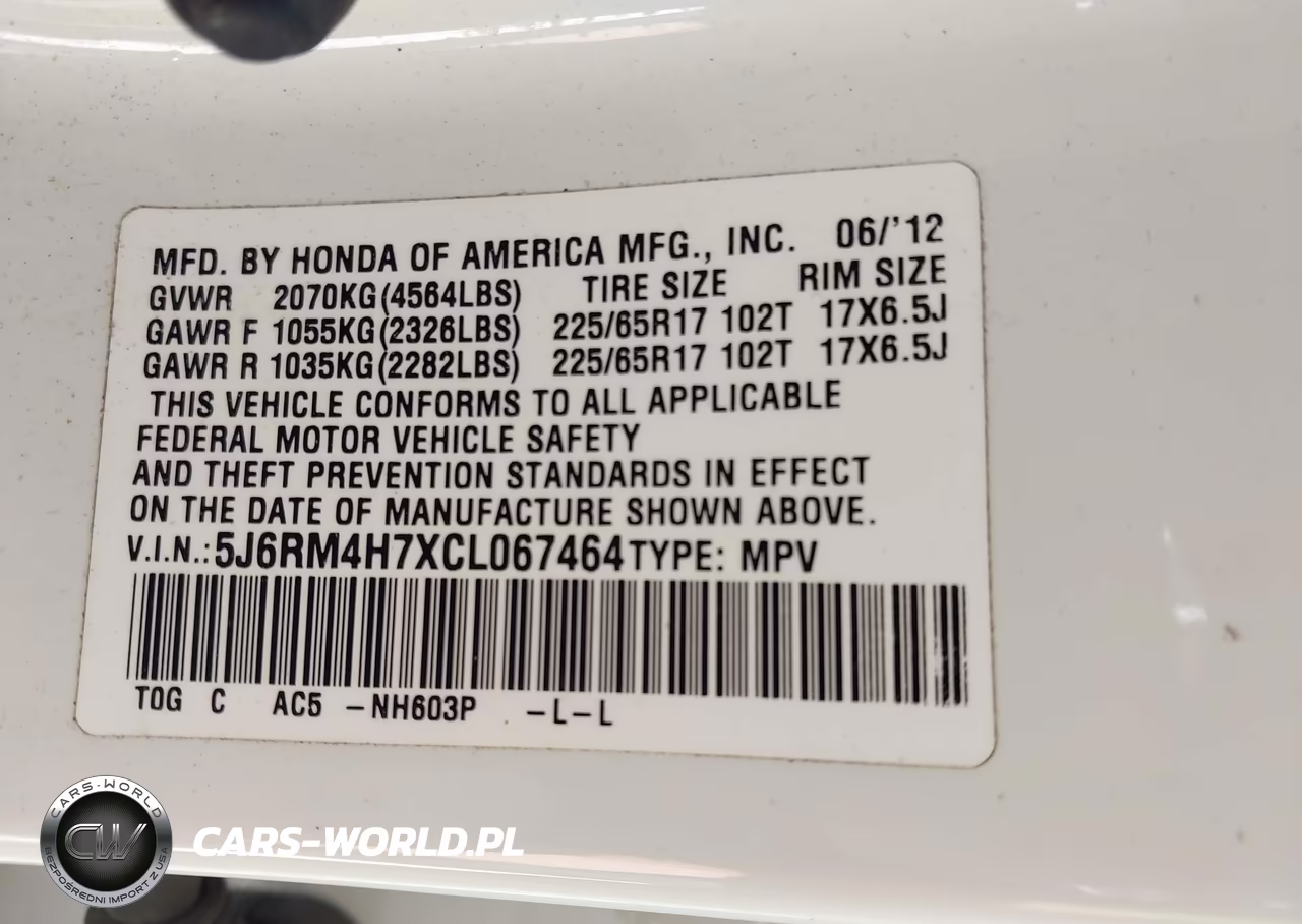 2012 Honda Cr-V Ex-L VIN:5J6RM4H7XCL067464 - 9