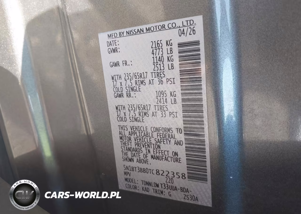 2026 Nissan Rogue Sv VIN:5N1BT3BB0TC822358 - 9