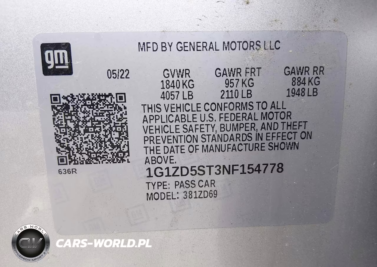 2022 Chevrolet Malibu Fwd Lt VIN:1G1ZD5ST3NF154778 - 9