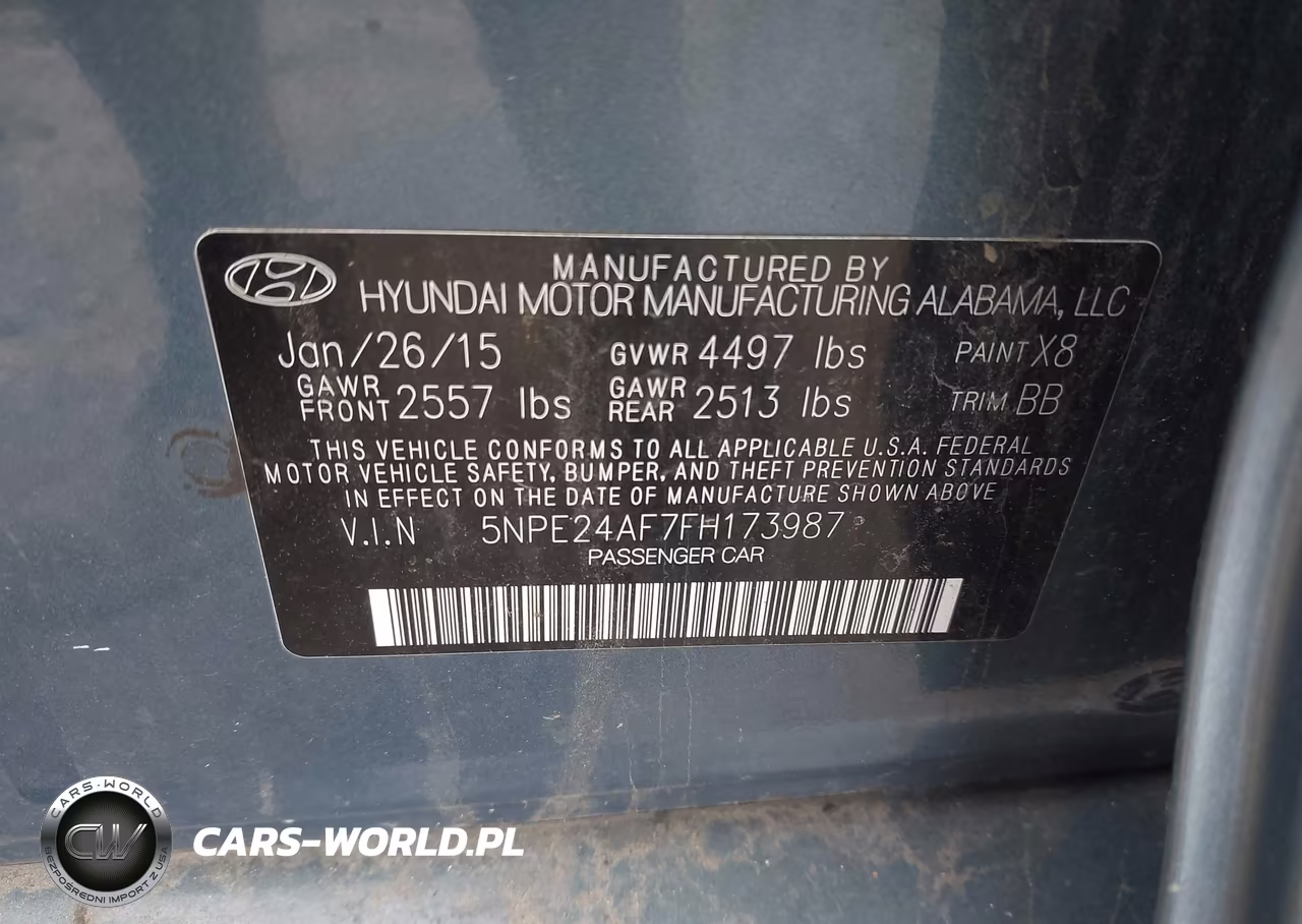 2015 Hyundai Sonata Se VIN:5NPE24AF7FH173987 - 9