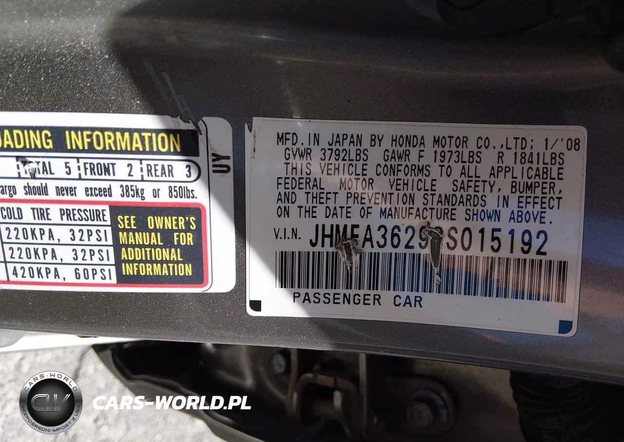 2008 Honda Civic Hybrid VIN:JHMFA36298S015192 - 9