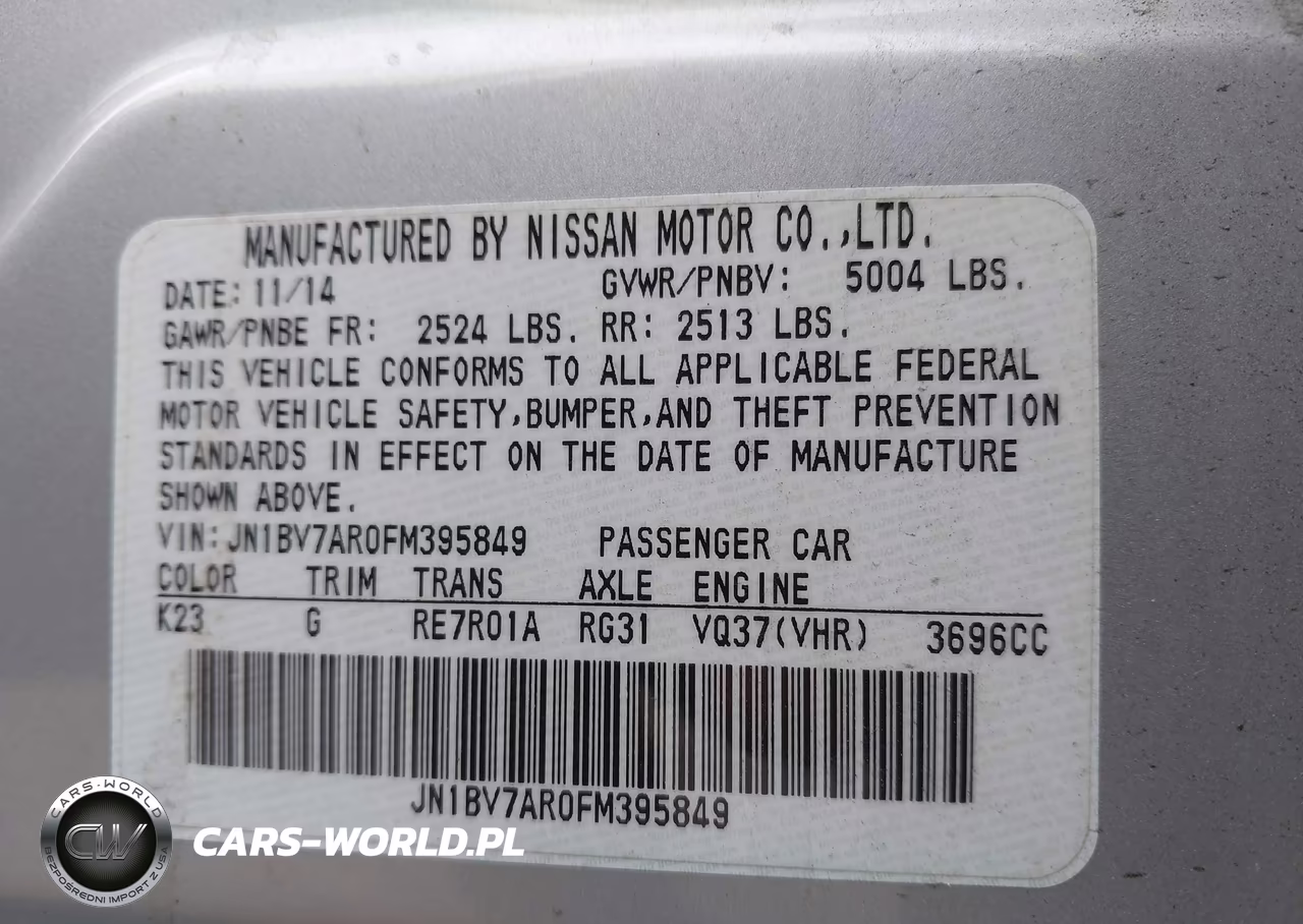 2015 Infiniti Q50 Sport VIN:JN1BV7AR0FM395849 - 9
