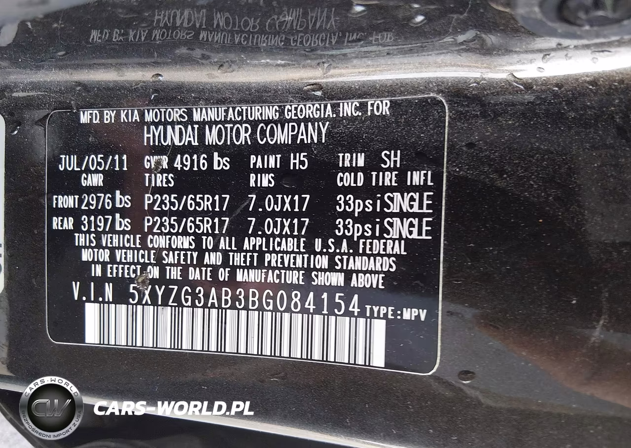 2011 Hyundai Santa Fe Gls VIN:5XYZG3AB3BG084154 - 9