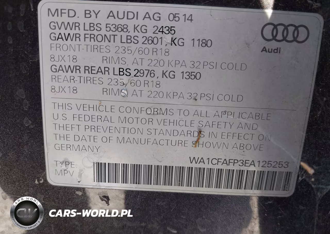 2014 Audi Q5 2.0T Premium VIN:WA1CFAFP3EA125253 - 9