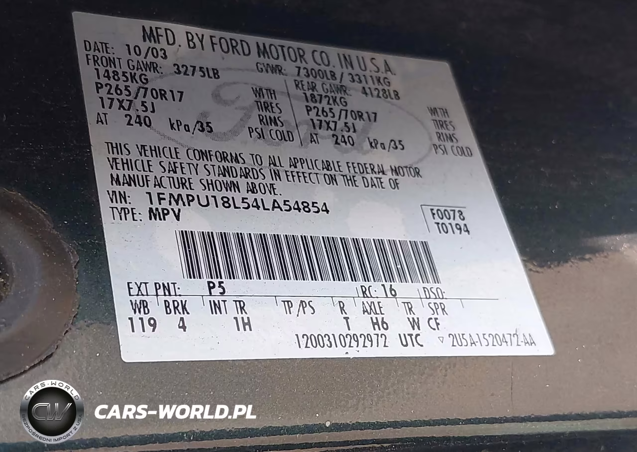 2004 Ford Expedition Eddie Bauer VIN:1FMPU18L54LA54854 - 9
