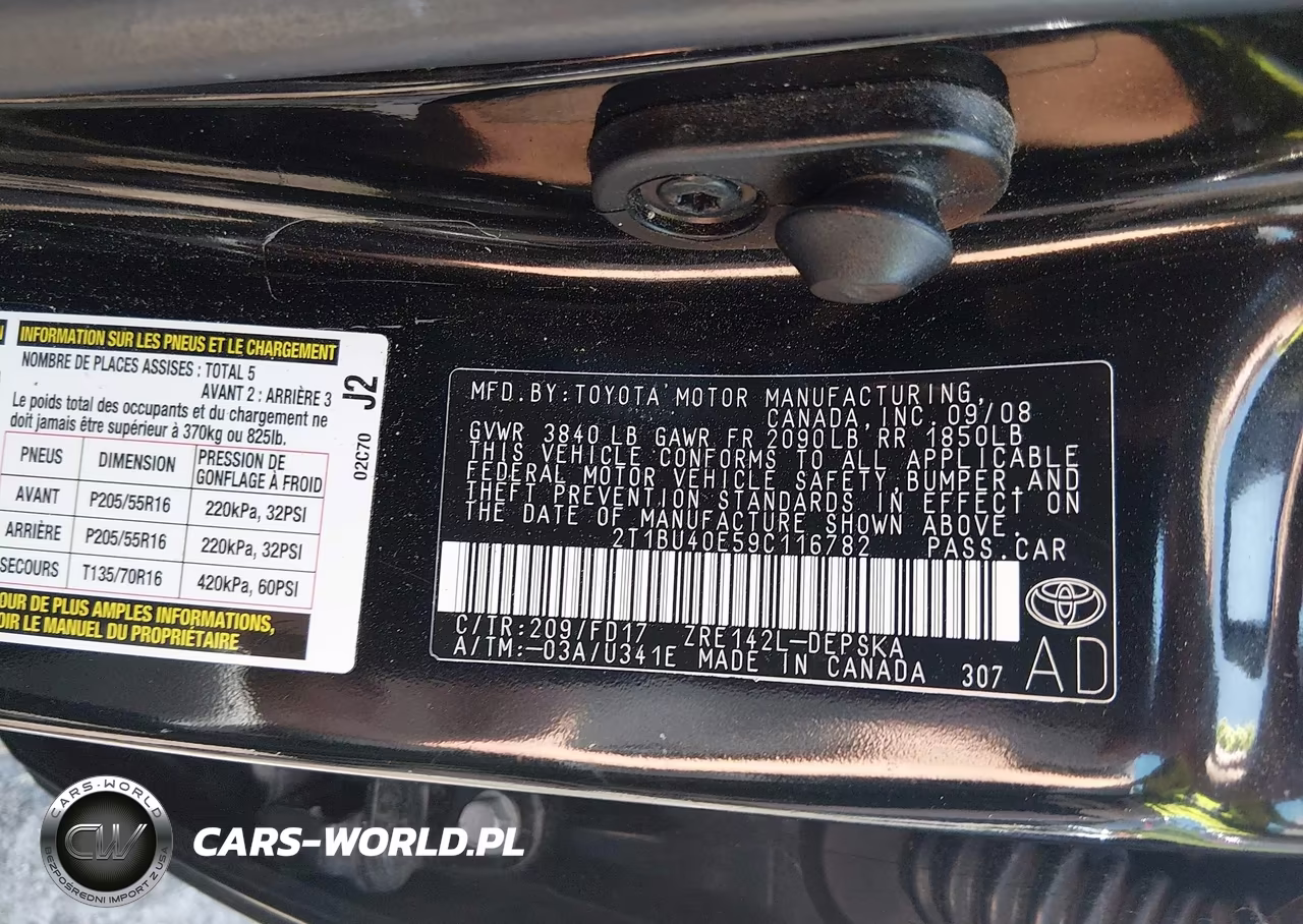 2009 Toyota Corolla S VIN:2T1BU40E59C116782 - 9
